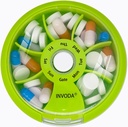 Organizzatore di pillole settimanali INVODA 7 scomparti scatola di pillole rotanti per farmaci giornalieri e vitamine - Case di viaggio portatile caso Fish Oil Supplements Vitamins Organizer (Orange)