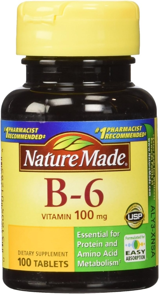 Natura fatta Vitamina B-6 100 Mg, Compresse, 100-Pack di 2)