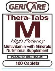 1163913 PT # 621-13 Thera-Tabs M Multivitamin Multimineral Tablets Adult 100/Bt Made da Geri-Care Pharmaceuticals