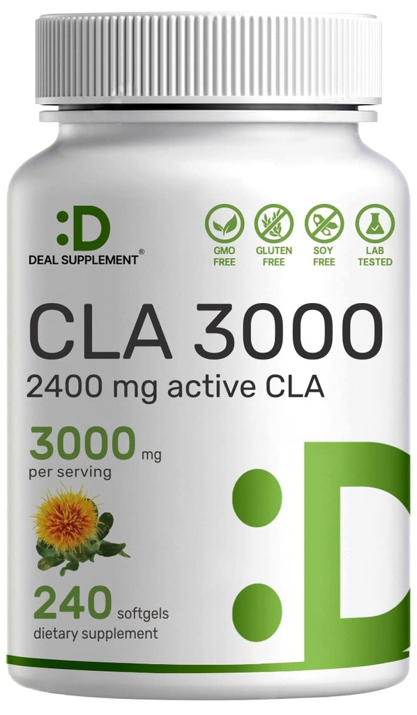 Ultra Forza CLA 3000mg | 240 Softgels, acido linoleico coniugato attivo da olio di Safflower