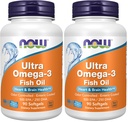 NOW Integratori, Ultra Omega-3 Coated Molecolare e Enteric Coated, 90 Softgels (Pack of 2)