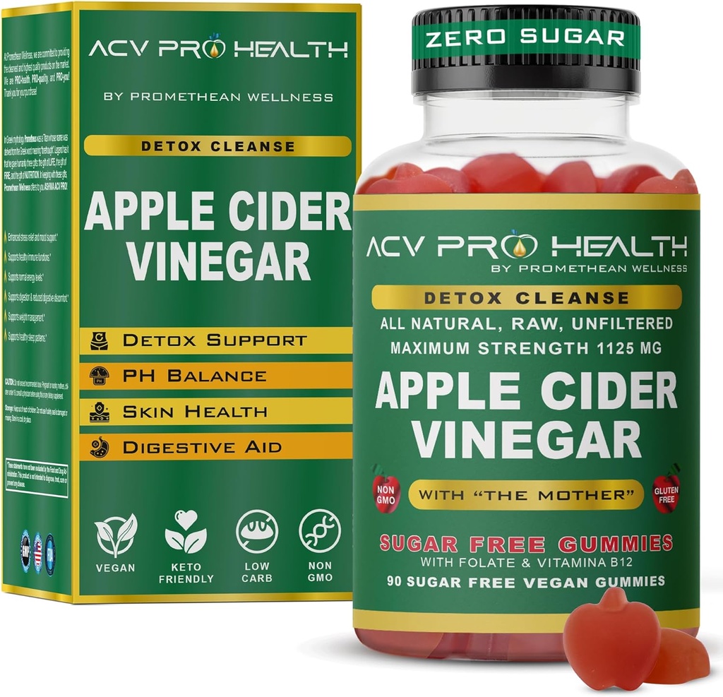 Aceto di sidro di mele 2-Pack Gummies Sugar Free - ACV con zucchero non fa senso! basso Carb Advanced Keto Acv Gummies Keto Gummy Detox Cleanse Golo