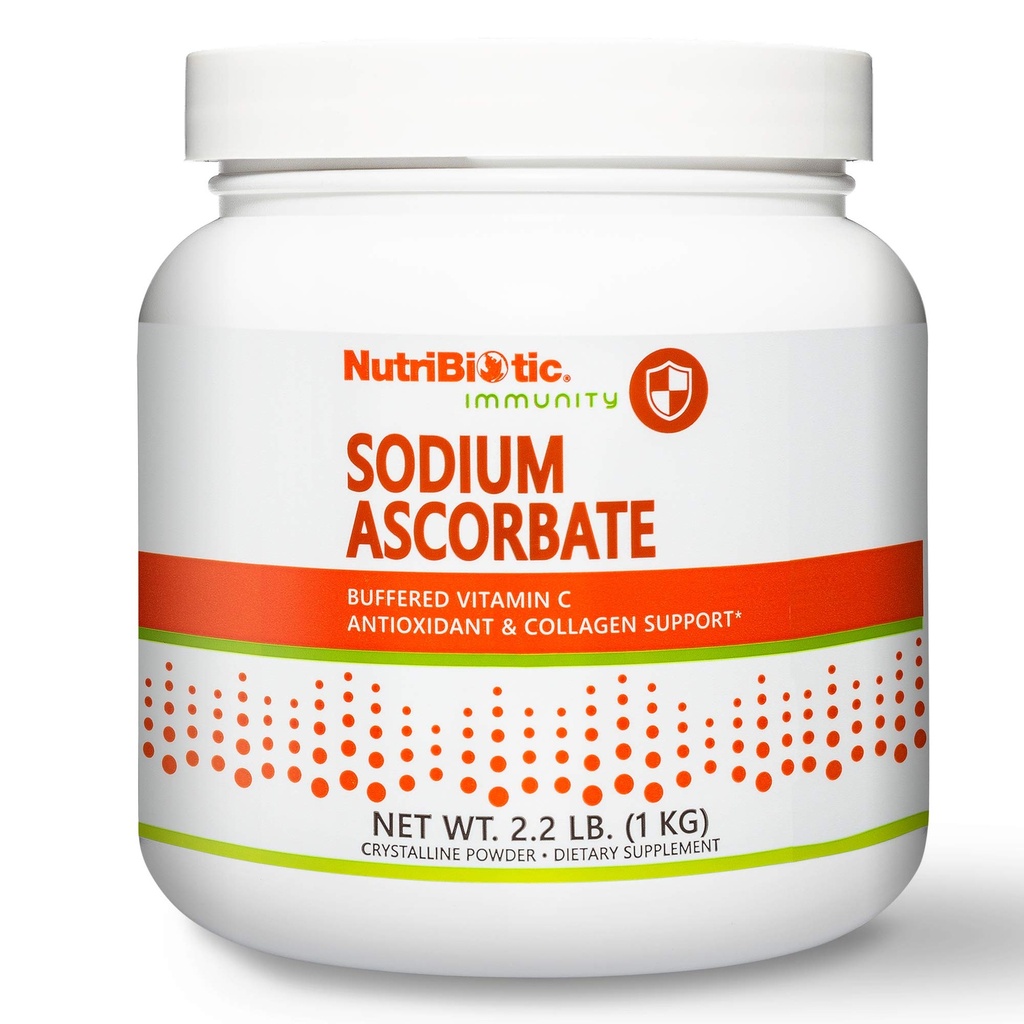 NutriBiotic - Sodium Ascorbate Polvere di vitamina C, 2.2 Lb | Vegan, Non-Acidic & Easier sulla digestione rispetto acido ascorbico | Supporto immunitario essenziale & Antiossidante supplemento | Gluten & GMO Free