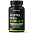 Natgrown Rhodiola Rosea con Ashwagandha Estratto di Radice Capsule - Standardizzato al 3% Rosavins e 1% Salidroside - 120 Conte