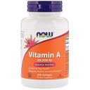 Ora alimenti vitamina A, 25000 UI da olio di fegato di pesce, 250 Softgels (Pack of 2)