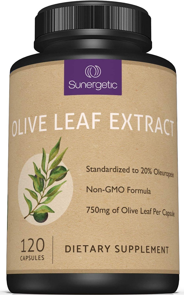 Estratto di foglie di oliva Premium – Standardizzato al 20% di Oleuropeina – Supplemento di foglie di oliva super resistenza Supporta Sistema immunitario & salute cardiovascolare – 750mg Per Capsule – 120 capsule