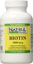 NAT-Rul Biotin 5000 mcg Capsule 100 ea