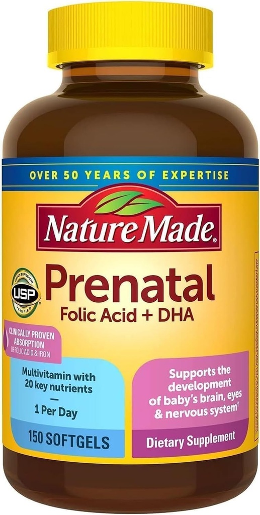 Prenatale + Dha 200 mg Integratore alimentare (Netcount 150 Gel Morbidi), 150Count ()