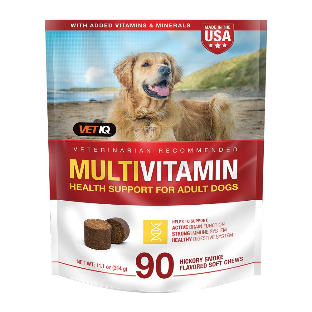 Integratore Multivitaminico VetIQ per cani, Integratore per la salute Cuciture morbide, 90 Conte