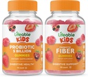 Probiotici vitali 5 Miliardi di bambini + Prebiotici Fiber Kids, Gummies Bundle - Grande Assaggio, Integratore di vitamina, Senza glutine, OGM Free, Gomma masticabile