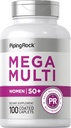 Piping Rock Multivitamin per le donne 50 Plus | 100 Caplets ricoperti | Multi Vitamina e Minerali giornalieri per le donne | Non OGM, Gluten Supplemento gratuito