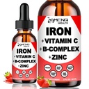 Liquid Iron Supplement w/Vitamin C, A, B-Complex, Vegan Iron Drops ad alta potenza Liquid Vitamina & Iron Supplementi per donne, uomini e bambini -Supporto Red Blood Cell, Energy, Anemia & Fatigue