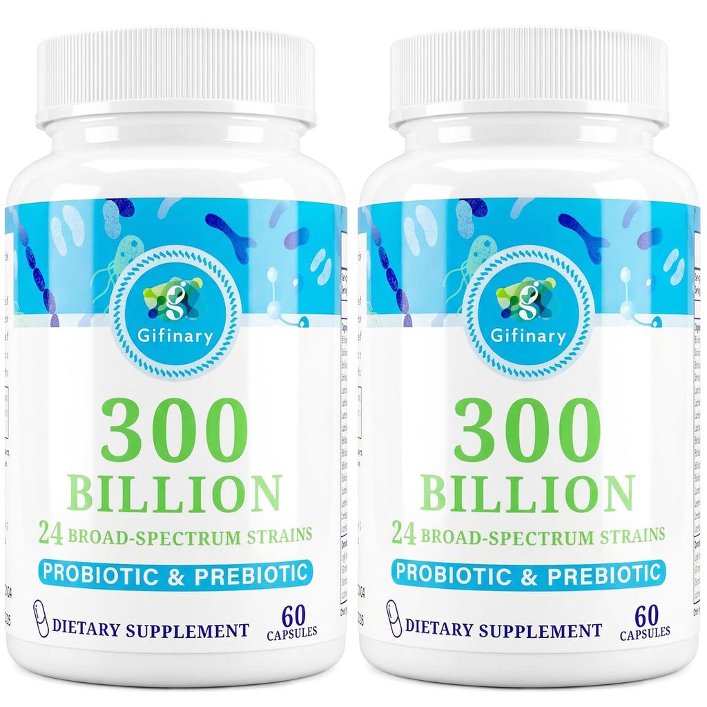Probiotici per le donne e gli uomini - 300 miliardi di CFU, 24 strati probiotici + 15 erbe biologiche Prebiotici per la salute digestiva, Gut, Immune, costipazione, diarrea e salute completa - 4 mesi di fornitura