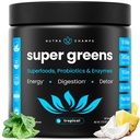 NutraChamps Super Greens Powder Premium Superfood | 20+ Organic Green Veggie Whole Foods | Wheat Grass, Spirulina, Chlorella | Antioxidant, Digestive Enzyme & Probiotic Blends (9.1 OZ, Tropicale)
