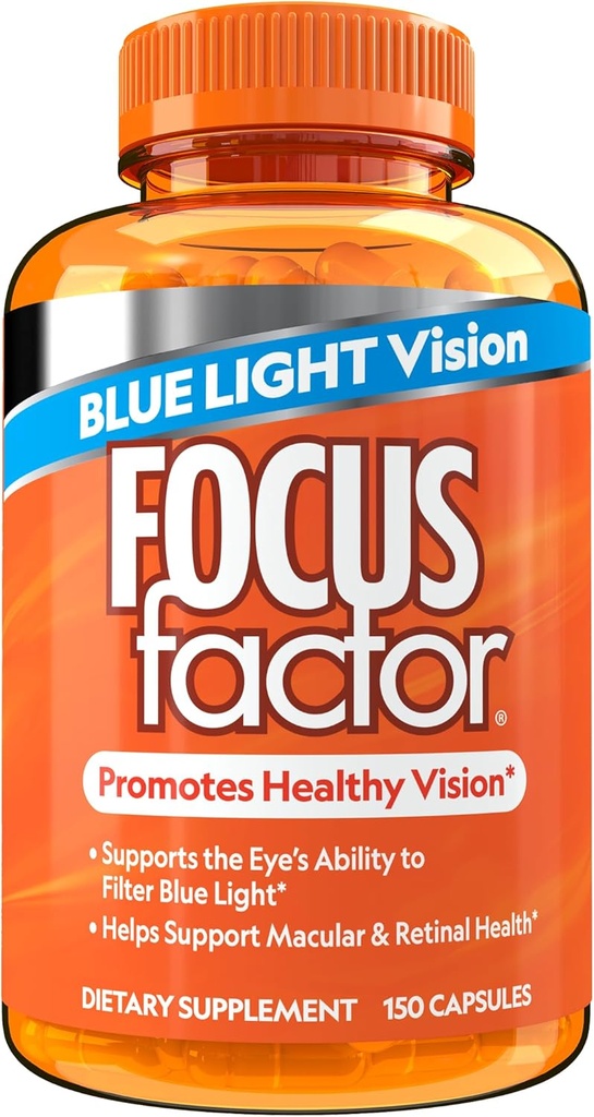 Focus Factor Blue Light Formula (150 Count) - Vitamine Occhiali con Blue Light Filtration Support - Lutein e Zeaxanthin Supplemento con Vitamina C, Vitamina E, Lutemax 2020® - Promuovere la salute degli occhi