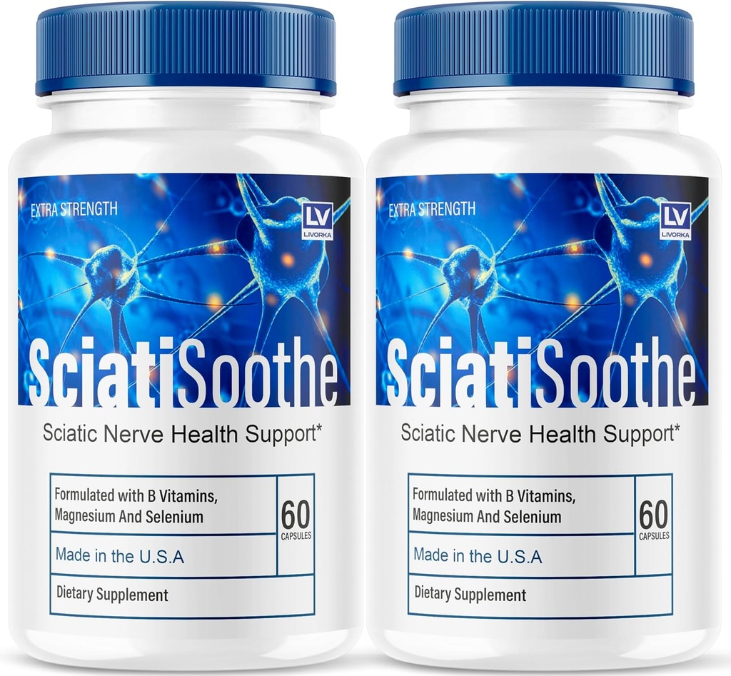 LIVORKA (2 Confezione) Sciatisoothe - Sciatisoothe Supplemento, Sciati Soothe, Sciatisoothe Vitamine, Sciatisooth, Sciati Soothe Supplemento, Sciati Soothe Capsules, Sciatic Sooth, 120 Capsule per 2 Mesi