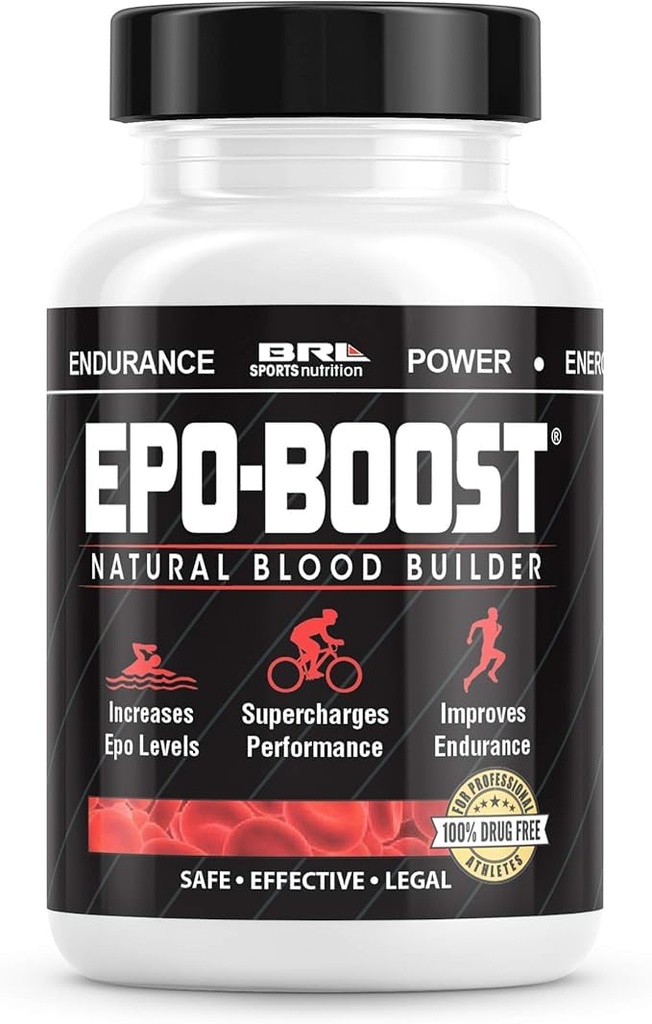 Integratore di ferro del costruttore di sangue naturale. Supporto RBC Made in USA con Echinacea & Dandelion Root che aiuta VO2 Max, Energy, Endurance (1-Pack)