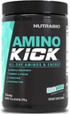NutraBio Amino Kick – Polvere BCAA con caffeina naturale – Aminoacidi Supplemento per energia, idratazione e recupero – BCAA, elettroliti e aminoacidi – Baja Burst, 30 Serve