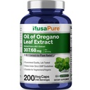 Estratto di olio di origano di NusaPure 20000mg | 200 capsule di polvere di verdure | Carvacrol naturale | Non OGM ed estratto 65:1