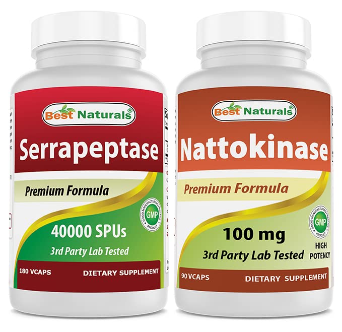 I migliori naturali Serrapeptase 40000 SPUs & Nattokinase 100 Mg