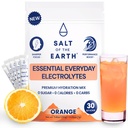 Salt of the Earth Premium Zero-Sugar Electrolyte - Realizzato con sale himalayano rosa - Pacchetti di polvere di idratazione | Ingredienti Premium | Keto & Paleo Friendly | 30 Sticks, Arancione