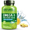 NATURELO Burpless Omega 3 Fish Oil Supplement - 1100mg Triglyceride Omega-3, EPA + DHA, Olio di pesce liquido per il cuore, occhio, cervello, salute comune - 60 Softgels, 2 mesi di alimentazione