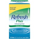 Refresh Plus Gocce per occhi lubrificanti, Senza Preservativi, Contenitori monouso da 0,01 Fl Oz, Contenitore da 50, Vary da imballaggio