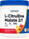 Nutricost L-Citrulline Malate 2:1 (300g) Fruit Punch - Supporto di allenamento, Prestazioni muscolari, Nitric Oxide Booster - Polvere di supplemento di fitness, 75 Servings