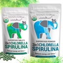 Clorella Spirulina Polvere Organica + Spirulina Chlorella Tablets | Organic| Rich in Chlorophyll | Greens Superfood Powder & Tablets Bundle