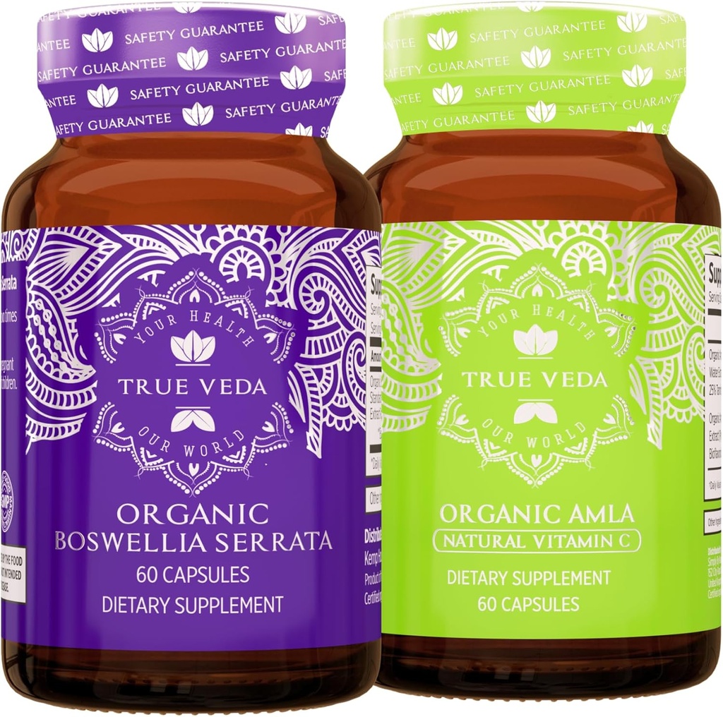 True Veda Active Bundle USDA Organic | Multi-Award-Winning | Boswellia Serrata | Amla Capsule