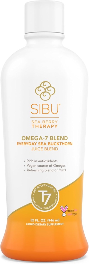 sibu Blend Sea Buckthorn Fruit Juice - Omega 7 Sea Buckthorn Purée misto con succo di frutta sano - Potent Omega 7 Supplemento, 32 once