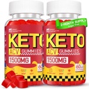 Keto ACV Gummies - 1500MG ACV Keto Gummies per Uomini Donne - Aceto di sidro di mele con Madre, Probiotici, Vitamine B6 B12 per Digestione Gut - Vegan & Non-GMO, 2 Confezione