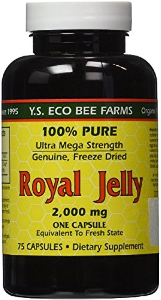 YS Eco Bee Farms Royal Jelly 2000 mg - 75 capsule (Pack of 2)