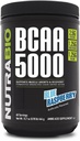 NutraBio BCAA 5000 Polvere - Vegan Fermented BCAAs - Supporta la crescita muscolare magra, Recupero, Endurance - 60 Servings - Blue Raspberry