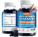 Stress Relief Gummies - 1500MG 5HTP con L-teanina Gaba & L-tirosina - Ashwagandha Herbal Supplemento Supporta l'Alertness Intellettuale Vegan Brain Mood Booost Integratori per Bambini & Adulti Made in USA