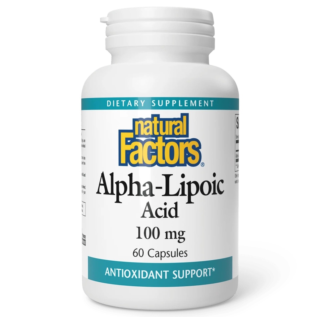 Fattori naturali Acido alfa-lipoico 100mg capsule, 60-Count