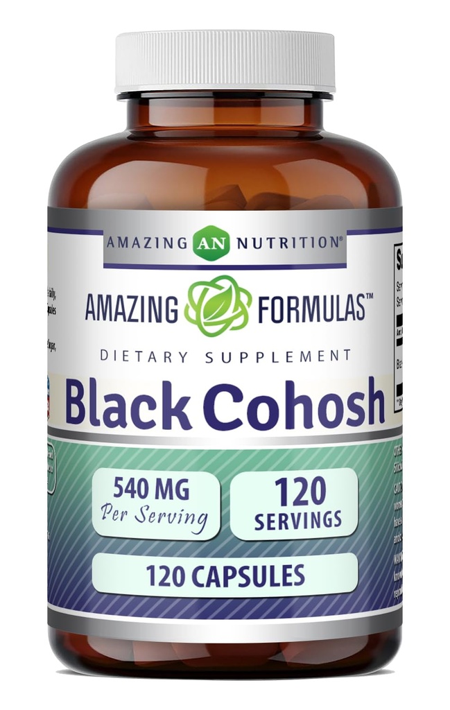 Amazing Formulas Black Cohosh Supplement | 540 Mg per Serving | Capsule | Non-GMO | Gluten-Free | Made in USA (1 Pack | 120 Count)