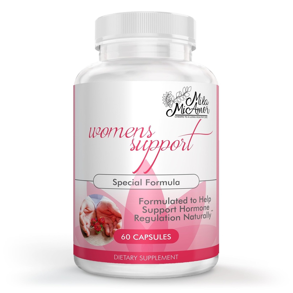 Supporto per le donne Milamiamor - Regolatore dell'ormone con ingredienti naturali - Supporto estrogeno per le donne - Supplemento per bilanciamento dell'ormone, Menopausa e supporto antiossidante - Made in USA - 60 capsule