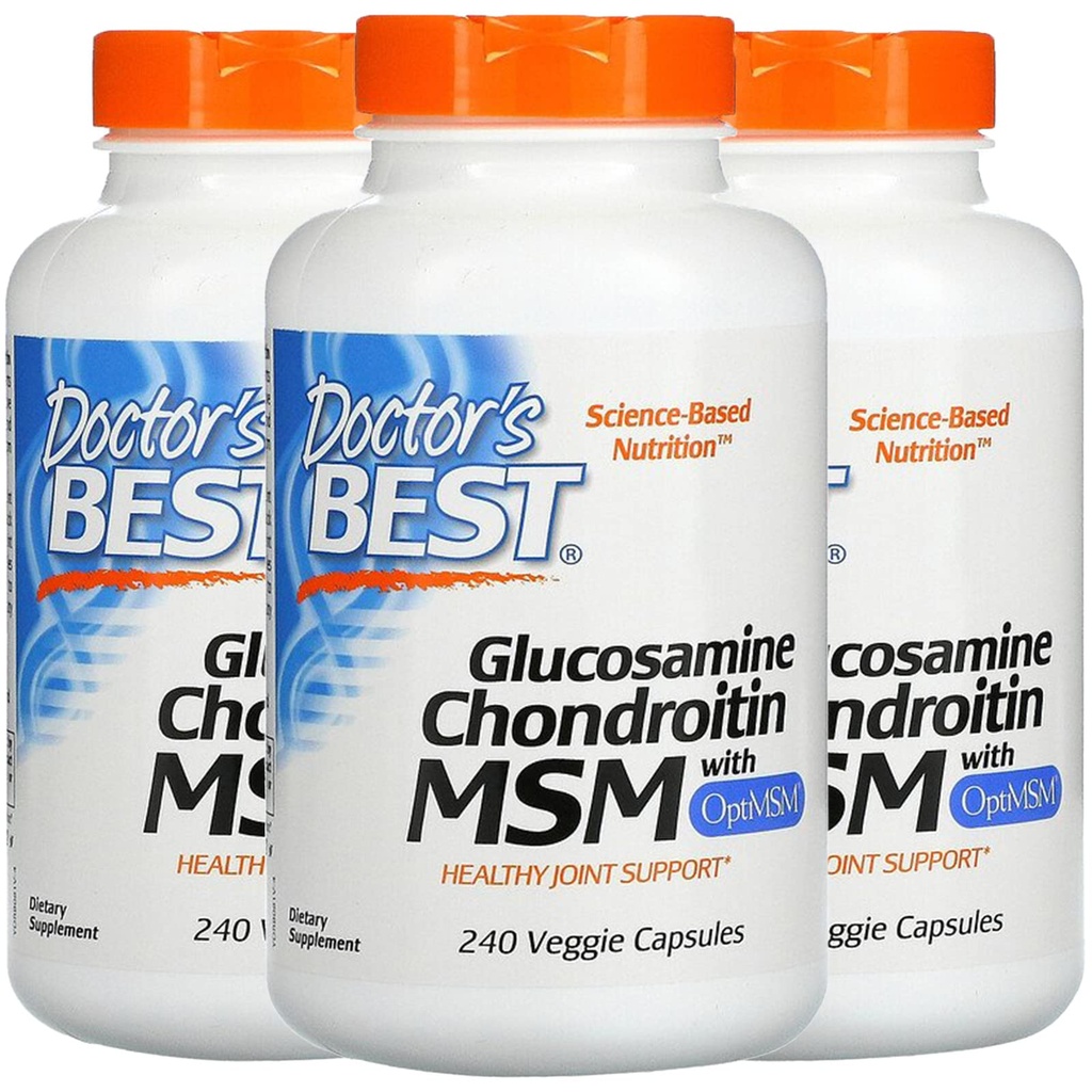 MIGLIORE del Dottore, (3 Pack Glucosamine Chondroitin MSM con OptiMSM, 240 Caps Veggie