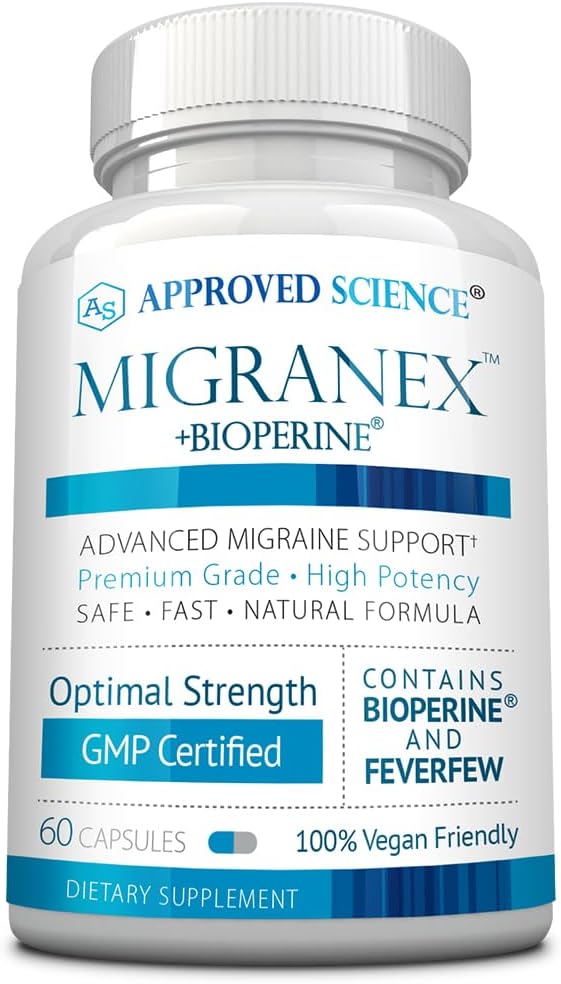 Approvato Scienza Migranex - Migraine & Headache - Magnesio, Feverfew- 60 capsule - Confezione da 1 - Vegan