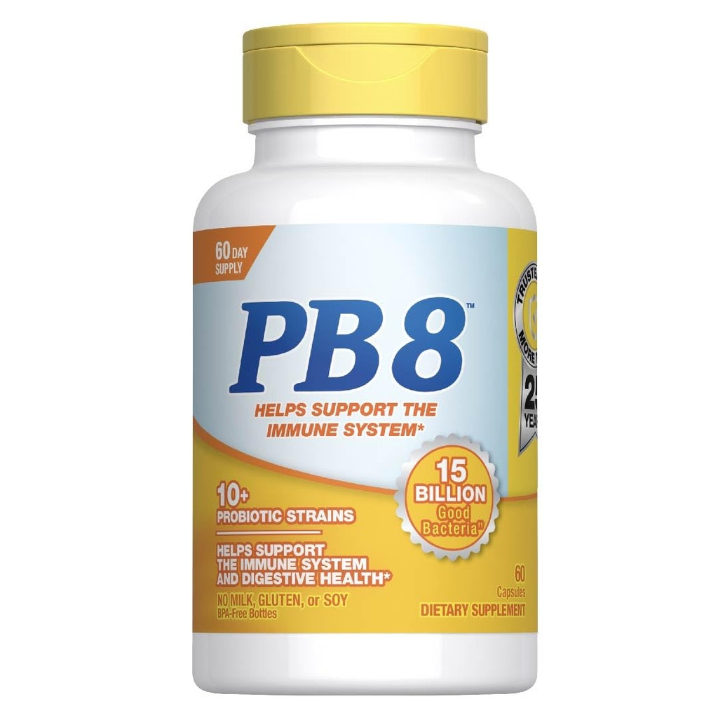 PB 8 Sistema immunitario probiotico e supporto digestivo* Integratore alimentare, 60 Conte