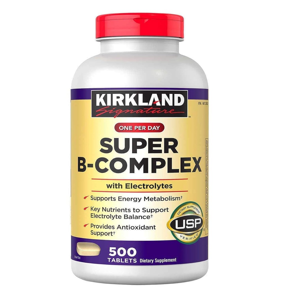 Kirkland Signature Super B-Complex (2-Pack) con Electrolytes (2 x 500 compresse)