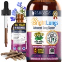 Bright Lungs - Lung Detox Support Supplemento per aiutare a mantenere la salute globale polmone e respiratorio - Grindelia, Lobelia, Liquirizia, Ciliegia selvatica & More!