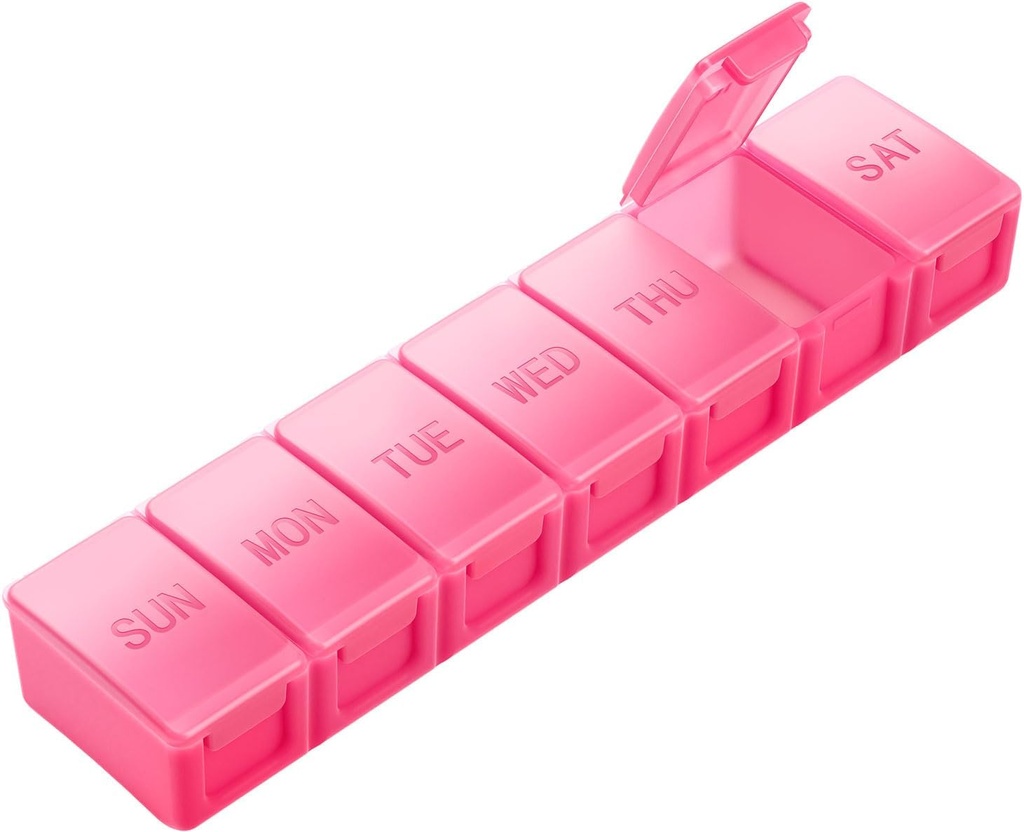 Extra Large Pill Organizer Weekly, KAPENS Daily Pill Case Box Confronti di grande capacità, 7 giorni Pill Container per integratori di medicina Vitamin Fish Oil, Rosso