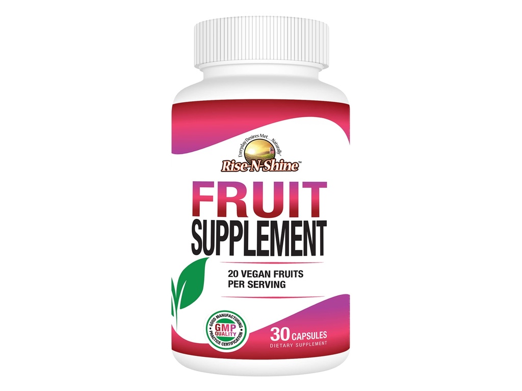 Rise-N-Shine Frutta Integratore con 20 Frutta Miscela - Vitamine Energetiche per Donne e Uomini Alimentazione 30 giorni (30 capsule)