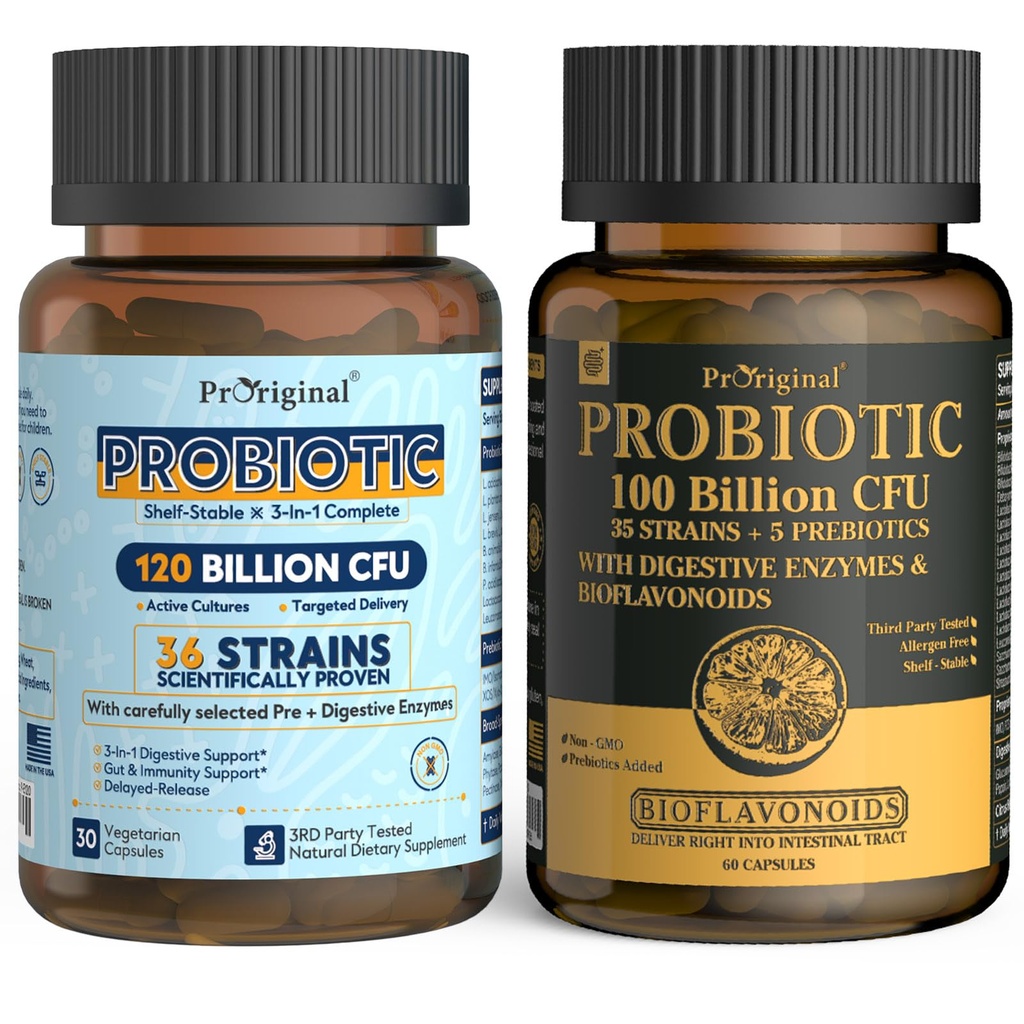 Probiotico 100 miliardi di CFU + 120 miliardi di CFU per la salute Gut & Digestive, Vegan Acidophilus Probiotic Supplement