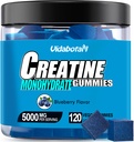 Creatina Monoidrato Gummies per uomini e donne-5g di Creatina Monoidrato per Serving- Aumentare la forza e costruire il muscolo, Sugar Free,Vegan, Blueberry Flavor, 120 Conte, B571