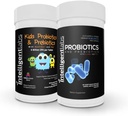Intelligent Labs 2-in-1 Bundle di probiotici per bambini (6 miliardi di CFU con Sunfiber e FOS) + Probiotici per adulti (50 miliardi di CFU, 10 Strains), Nessuna refrigerazione necessaria, 2 mesi di alimentazione per bottiglia