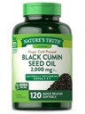 Pillole di olio di semi neri di Verità della natura | 2.000mg | 120 Softgels | Cumin pressato a freddo vergine | Non-OGM e Gluten Supplemento gratuito