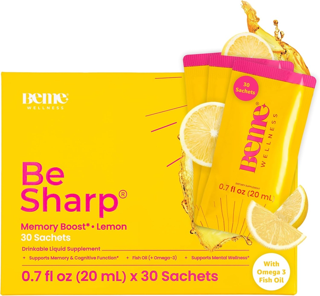 BeMe Liquid Omega 3 Fish Oil - Curcumina erboristica, Limone Balm Extract & Omega 3 Supplemento per le donne - brevettato EPAX® per assorbimento rapido e alta biodisponibilità - Supporta la memoria e la salute del cervello